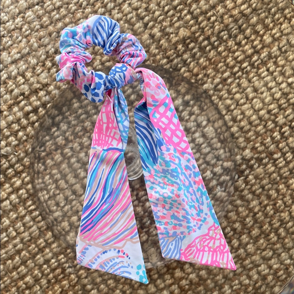 Lilly Pulitzer Pink and Blue Scrunchie